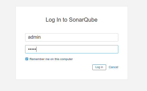 sonar login